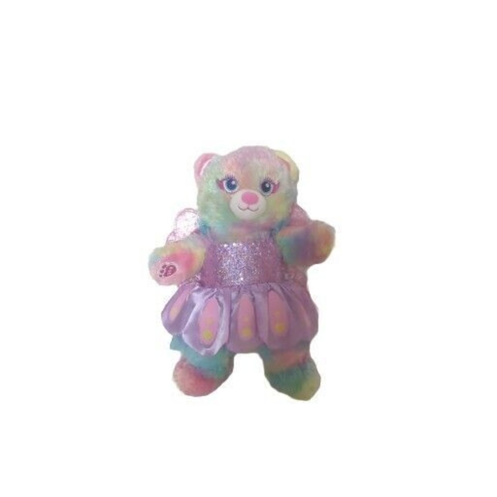 Build a Bear‎ Rainbow Pastel Dreams Bear Plush 16" Fairy Dress w/Wings BAB
